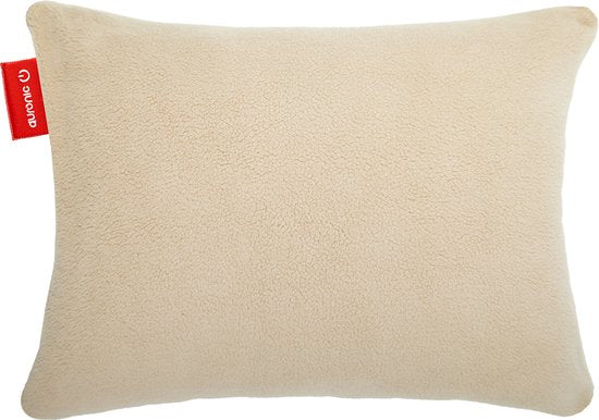 Auronic Warmtekussen - Sherpa Fleece - 45x60 - Draadloos - Oplaadbaar - Elektrisch kussen - Infrarood - Beige