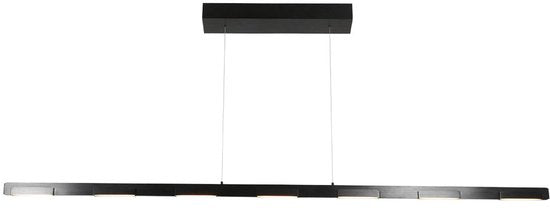 Hanglamp Bloc 3297ZW Zwart met Hoogteinstelbaar Cable Lift, Glas en Metaal - Steinhauer
