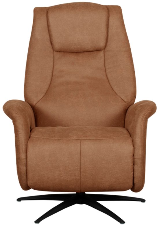 LABEL51 Stockholm Elektrische Relaxfauteuil Cognac - Micro Suede - 350° Draaibaar