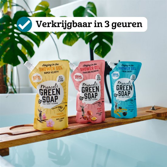 Marcel's Green Soap Douchegel Navulling - Mimosa & Zwarte Bes - 6 x 500ml