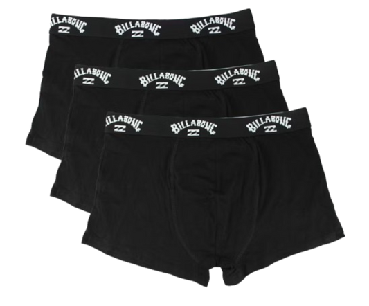 Billabong 3x Boxershorts voor heren - maat L - zwart - 95% katoen, 5% elastaan