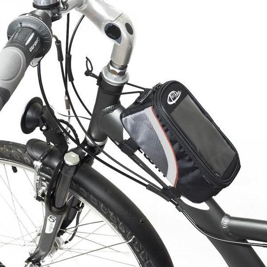 TecTake - Frametas fietstas voor o.a. smartphone e.d. zwart rood L 401611