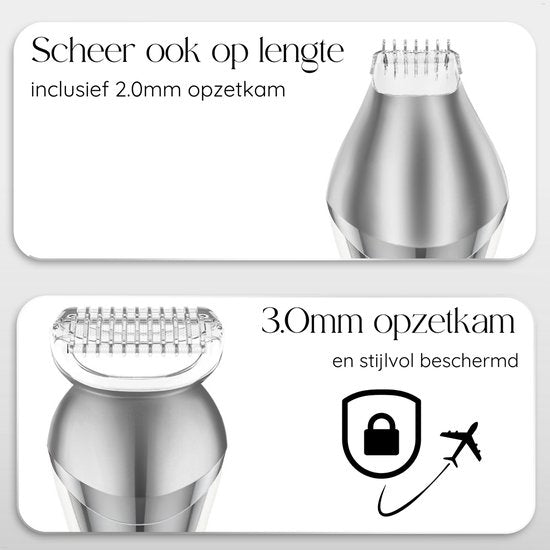 Sansbeauté® 7 in 1 Ladyshaves voor Vrouwen - Gezicht - Oksels - Benen - Epilator - Trimmer voor Vrouwen & Dames - Bikinitrimmer Dames - Scheerapparaat Vrouw