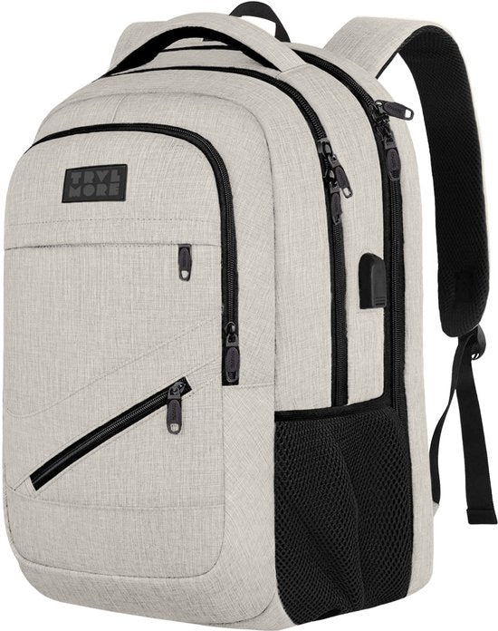 TRVLMORE Rugzak met Levenslange - Rugtas met 17 Inch Laptopvak - Schooltas - Spatwaterdicht - Heren en Dames - Jongens en Meisjes - 36L - Champagne