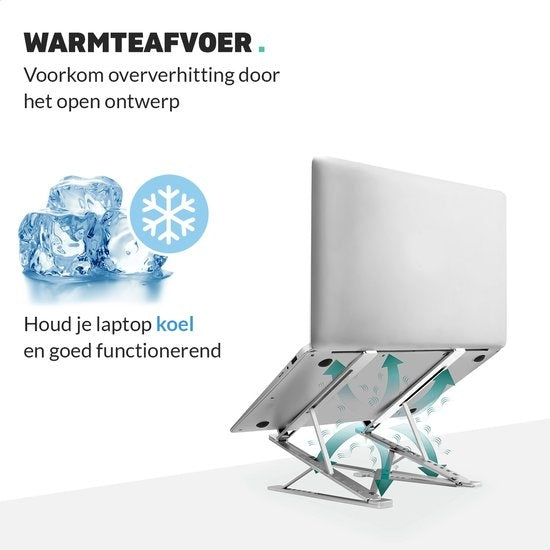 LURK® laptop standaard Opvouwbaar – Ergonomische Laptophouder – Hoogte verstelbaar – Notebook/boek/tablet – Aluminium – 11 t/m 17 inch