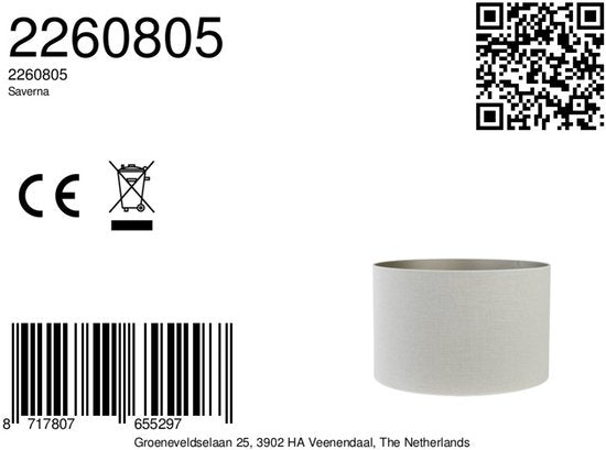 Light & Living - Lampenkap SAVERNA - Ø60x43cm - Wit