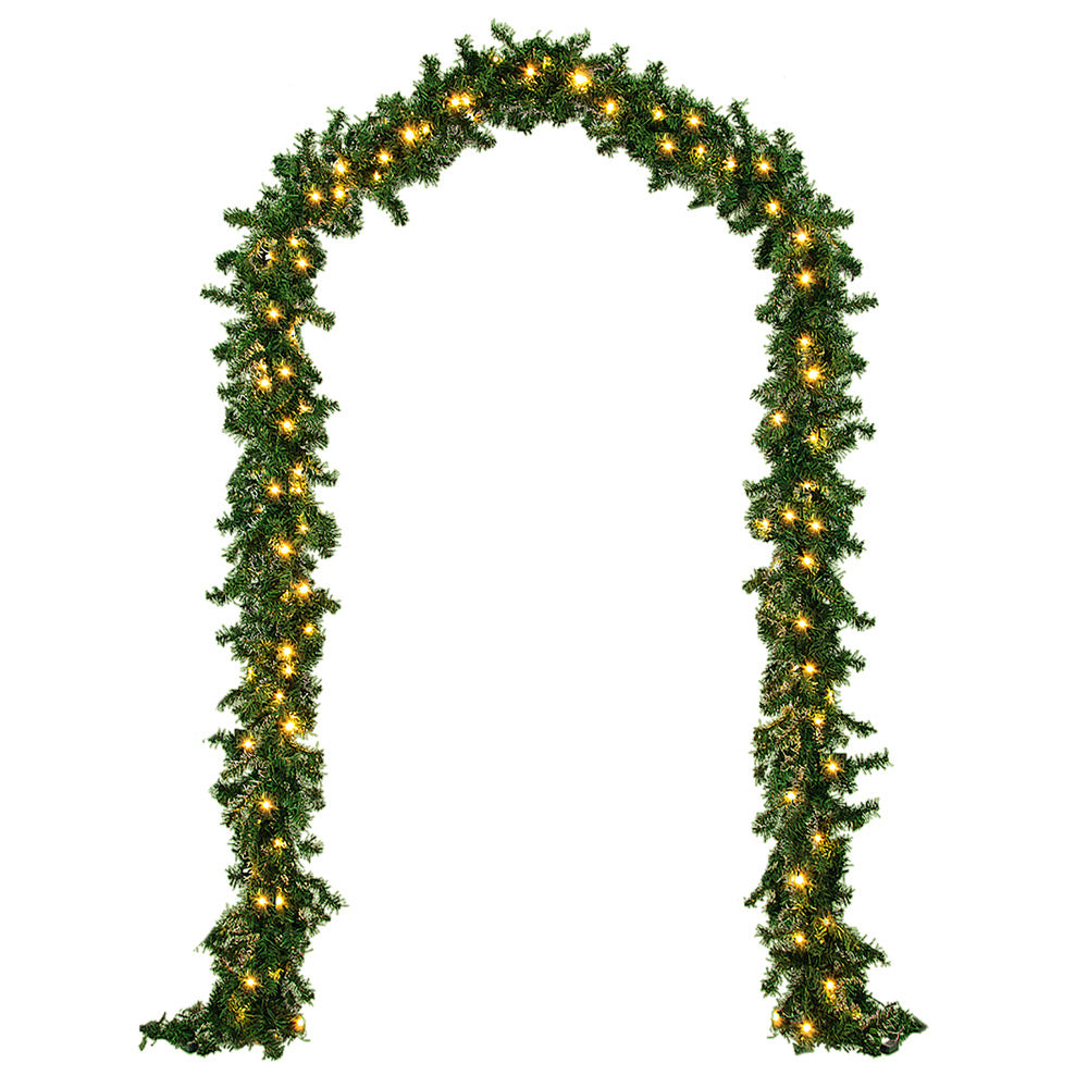 Casaria Kerstguirlande - 5m 100 LED´s-Dennennaalden Groen – Warm wit