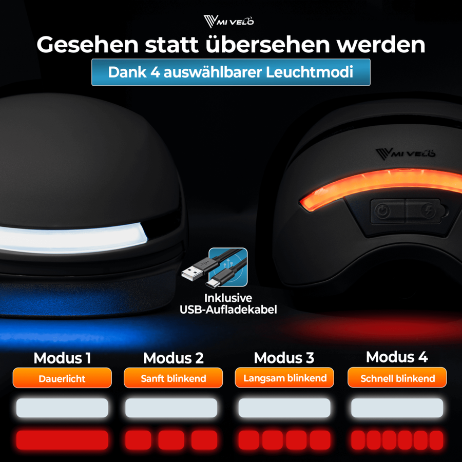 Nova Fietshelm - LED - USB-C - Unisex - Maat L