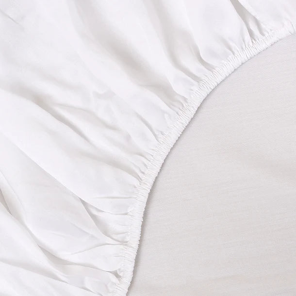 Sjumo – Tencel Sateen Splittopper Hoeslaken – 200x210 cm – Fresh White Tencel & Katoen-Satijn – Hoogwaardige Glans & Zijdezacht – Antiallergisch & Ademend – Voor Verstelbare Bedden