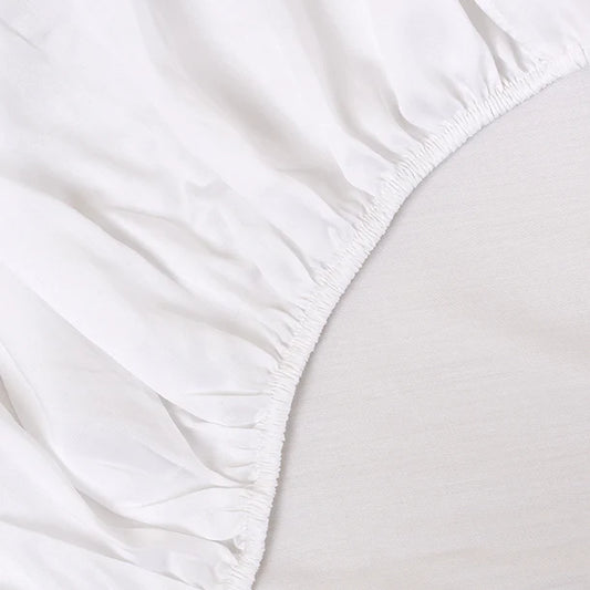Sjumo – Tencel Sateen Splittopper Hoeslaken – 200x210 cm – Fresh White Tencel & Katoen-Satijn – Hoogwaardige Glans & Zijdezacht – Antiallergisch & Ademend – Voor Verstelbare Bedden