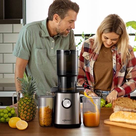 Safecourt Kitchen Sapcentrifuge - Slowjuicer voor Groenten & Fruit - XXL Vulopening - Krachtigste 200W motor