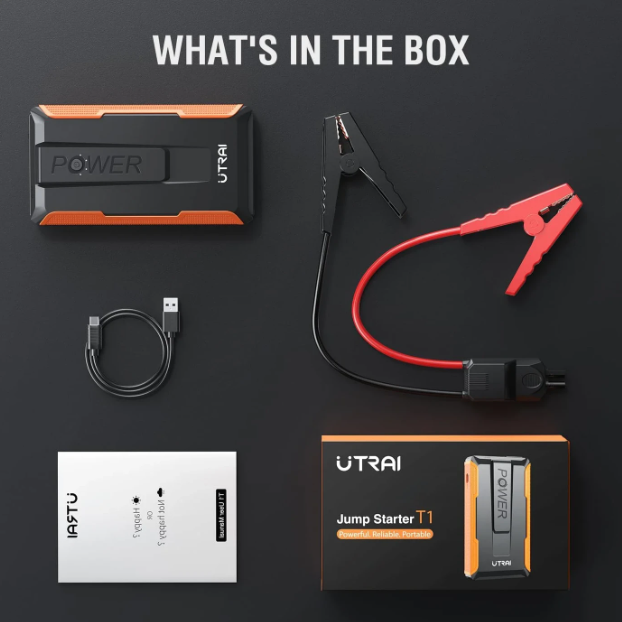 Utrai T1 Jump Starter 2000A - Zwart - 13200mAh Power Bank