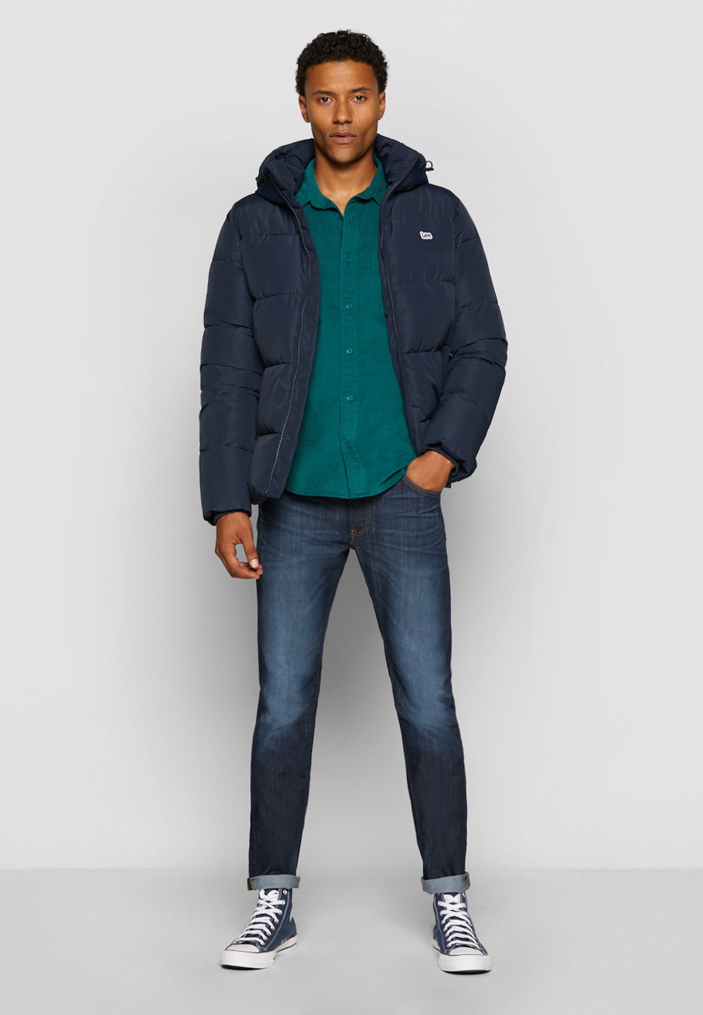 Lee Daren Zip Fly Regular Straight Jeans – Dark Blue – Maat 34/34