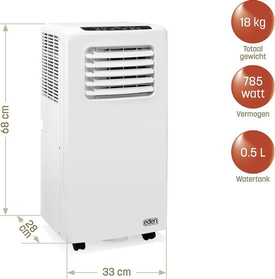 Eden Mobiele Airco - 3-in-1 - Ontvochtiger - 7000 BTU - 60 m³