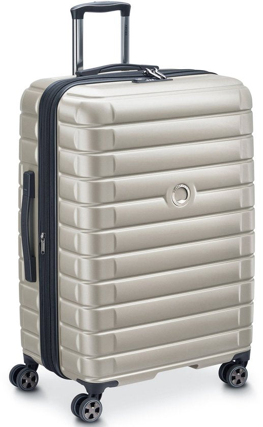 DELSEY PARIS Shadow 5.0 4DR Uitbreidbare Trolley – 75 cm – 106L – Hardcase – TSA-slot – Ivory/Crème