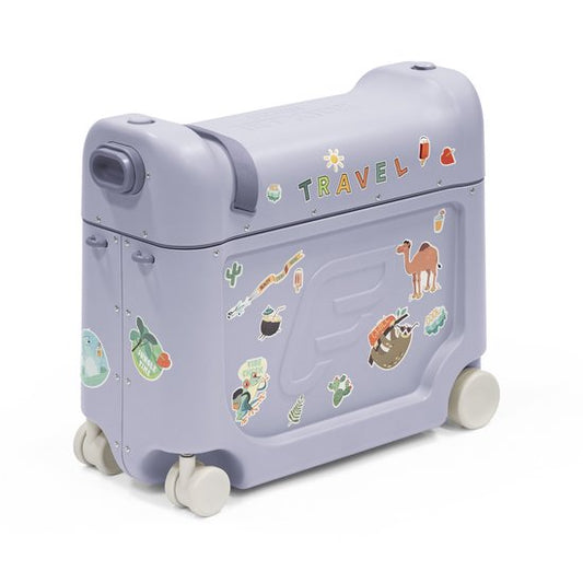 Stokke JetKids BedBox, Arctic Blue - Koffer met wieltjes voor kinderen van 2-7 jaar (tot 35 kg) - Kan worden omgebouwd tot bed - Met matras, decoratieve stickers en verstelbare draagriem
