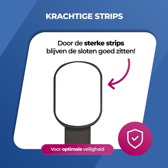 Roegaarden Kinderslot kastjes - kastbeveiliging voor kinderen - Zonder boren - Zwart - 8 Stuks