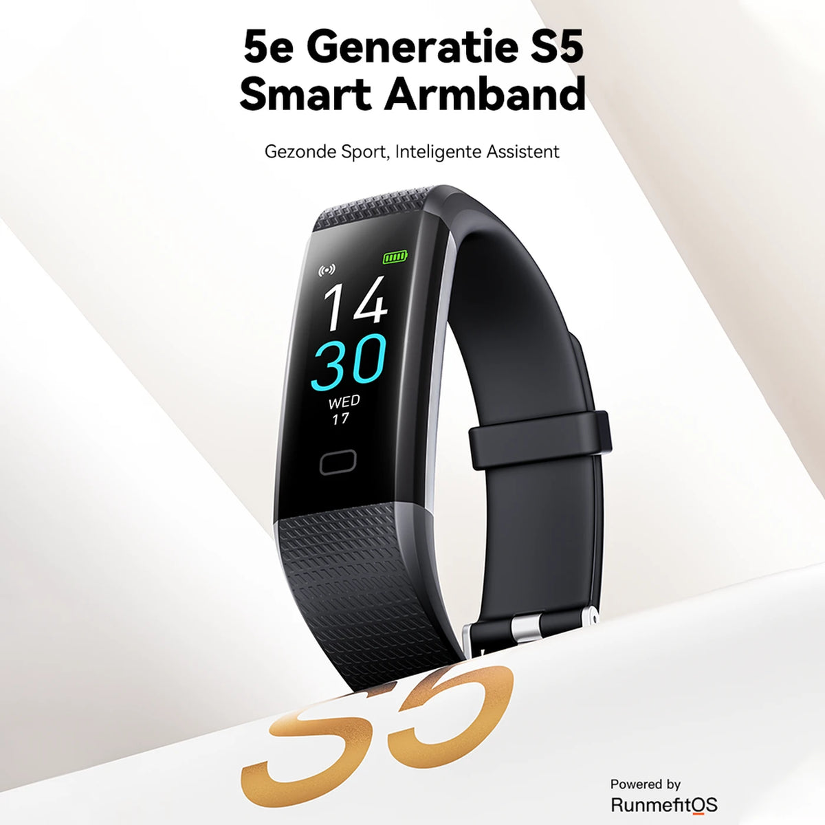 Fittek S5 Activiteitentracker - Zwart - 0.96" TFT, IP68, Bluetooth 5.3