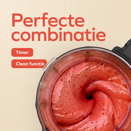 KitchenBrothers Blender - Thermoblender - 1.75L - Kookfunctie - 700+1000W - Smoothie Maker - IJscrusher - Zwart