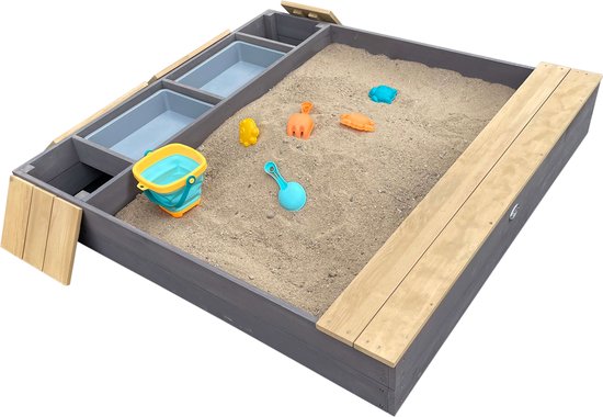AXI Evy Zandbak met waterbakken en opbergruimte Grijs/bruin - Inclusief accessoireset