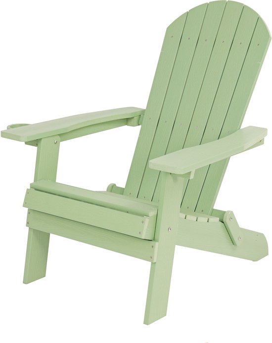 AXI Claire Adirondack Stoel Pastelgroen – Kunststof loungestoel met armleuningen – Opklapbaar - Hoge rugleuning - Tuinstoel - 84,5 x 77 x 95,5 cm - Duurzaam & weerbestendig