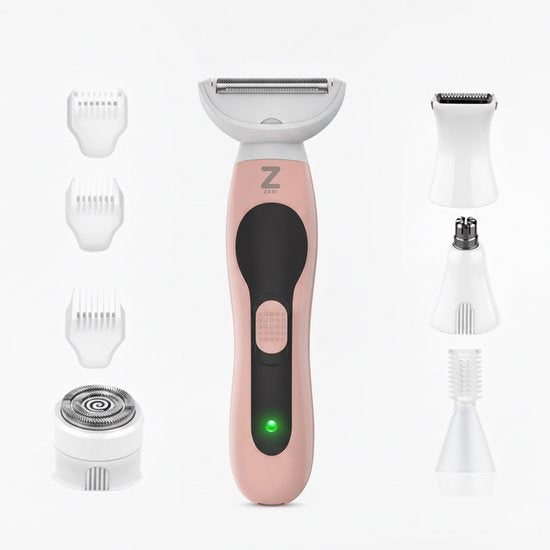 Ladyshave voor Vrouwen - 5 in 1 Scheerapparaat - Bikinilijn - Oksels - Benen - Gezichtshaar - Neustrimmer - Zeri
