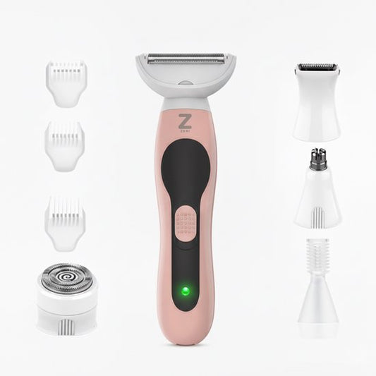 Ladyshave voor Vrouwen - 5 in 1 Scheerapparaat - Bikinilijn - Oksels - Benen - Gezichtshaar - Neustrimmer - Zeri