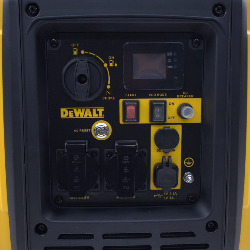 DeWALT DXGNi42E Inverter Benzine Generator 4200W – Geel/Zwart – 59,5 x 45 x 50 cm