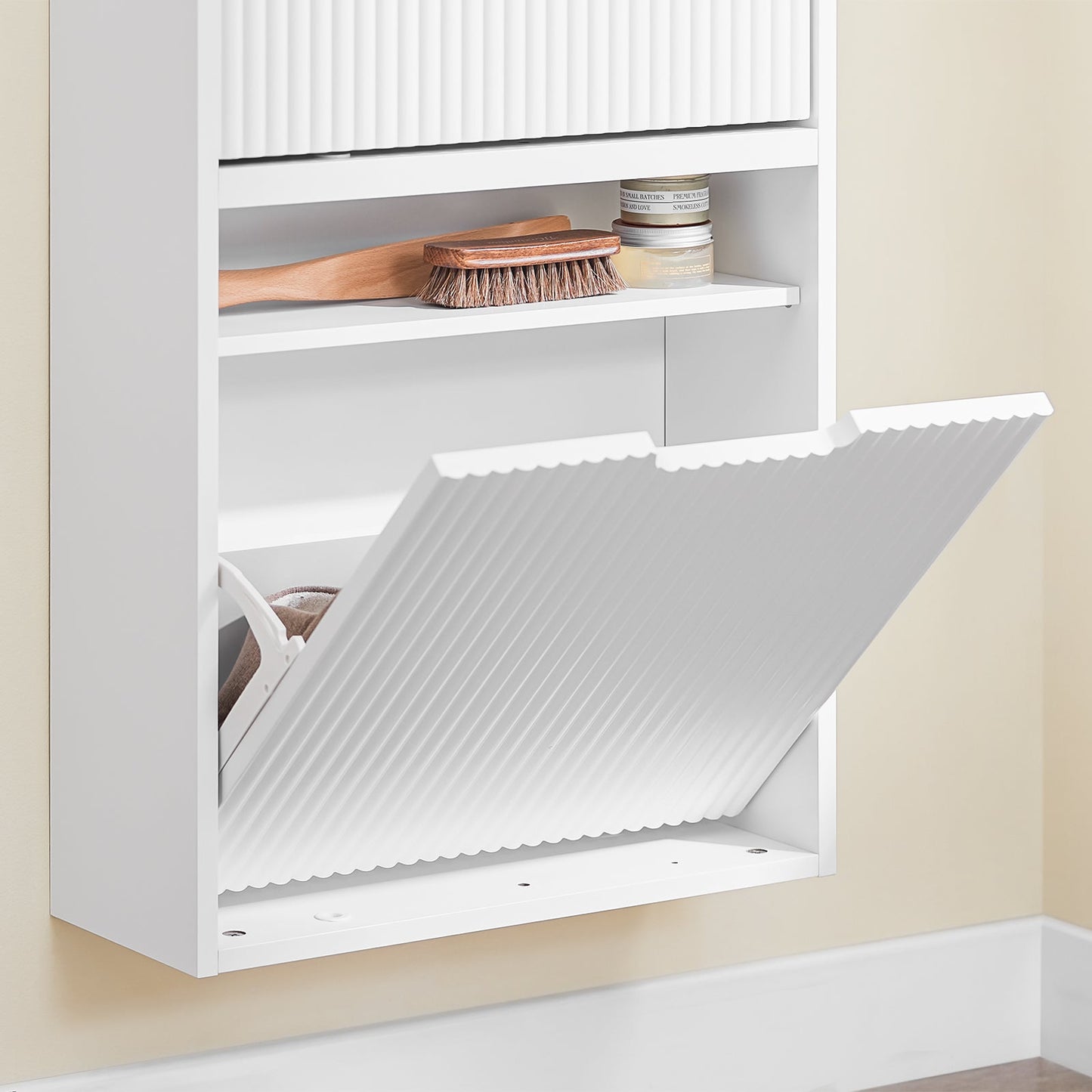 sobuy schoenenkast - 50 × 19 × 100 cm - wit – ultradun & flexibel te monteren