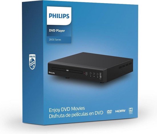 Philips - DVD-speler TAEP200  - Incl. HDMI Kabel -15 watt - Zwart - 22.5x19.6x4.3 cm