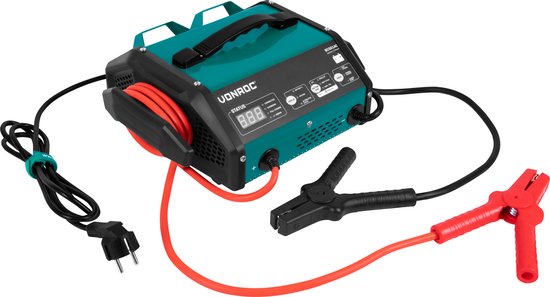 VONROC Acculader met jump starter – Max. 15A – Voor loodzuuraccu’s van 6V of 12V