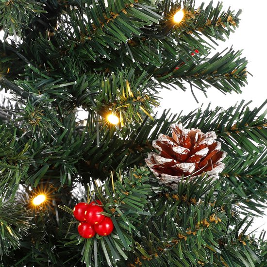 Black Box Trees Creston Set van 2 Kerstbomen en 1 Krans met LED Verlichting - Groen