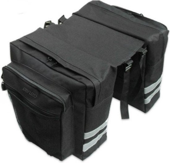 Ceruzo Dubbele Fietstas - 20 Liter - Bicycle Bag - Waterafstotend- Compact- Sportief -Zwart