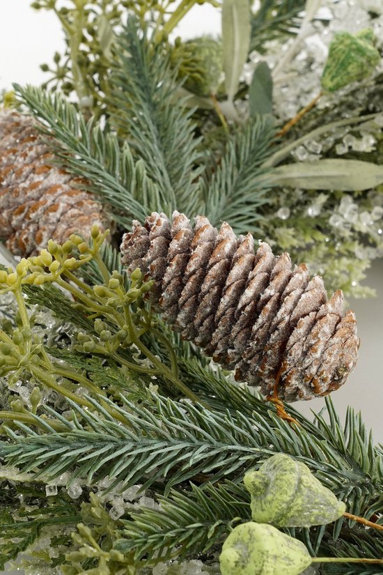 House of Seasons Alva Kerstkrans - Ø40 cm - Groen