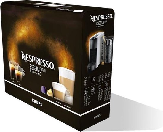 Krups Nespresso Essenza Mini XN1118 - Koffiecupmachine - Zwart - Met Melkopschuimer - Compact - Voor Nespresso Cups