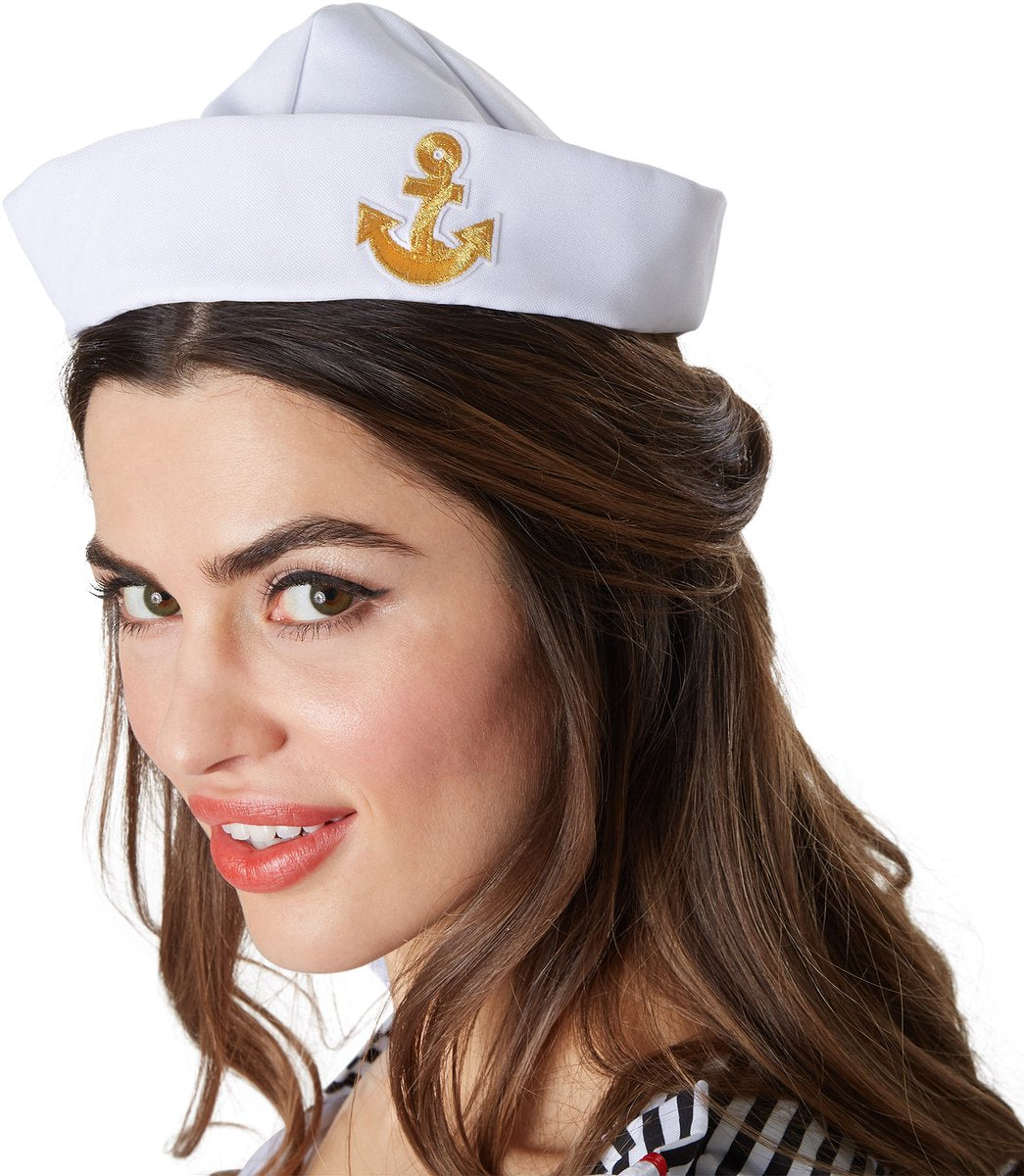 Dressforfun – Vrouwenkostuum Kasteeldame – Lange Jurk van Satijn & Fluweel met Gouden Borduursels en Hoofdtooi – Maat M