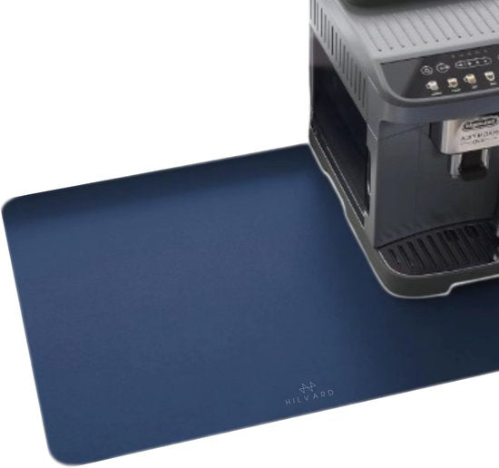 Hilvard - Afdruipmat - Tampermat - Koffiemat - 40 x 30cm - Absorberende Afdruipmat - Navy blauw