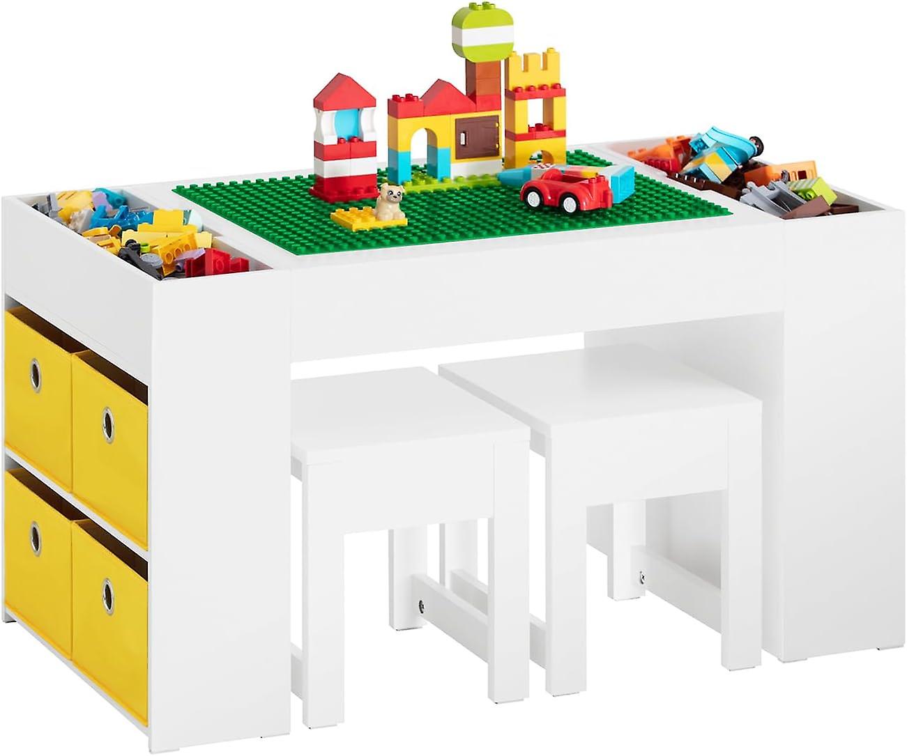 SoBuy Kindertafel - KMB75-W - MDF - Tafel & Krukje - 87x50x50cm - Wit