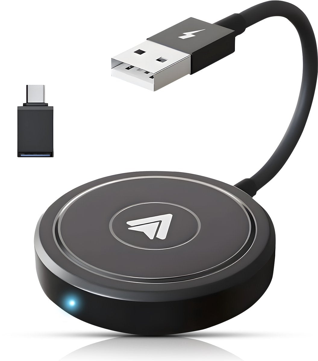 CarMe Luxe Android Auto Dongle - Draadloos Android Auto - USB-A & USB-C - 5GHz Verbinding - Automatische Verbinding - Compact Design - Zwart