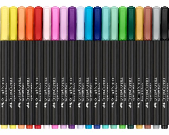 Faber-Castell brushpennen - Black edition - 20 kleuren in karton etui - FC-116452