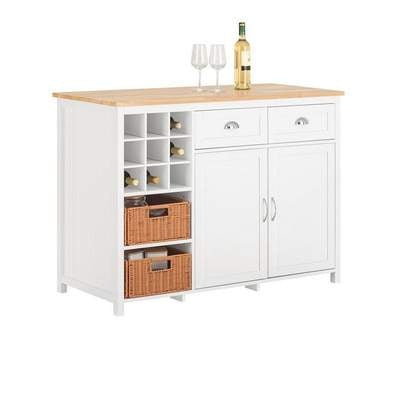 SoBuy Keukenkast - Wit - Hout - 120x90x56cm