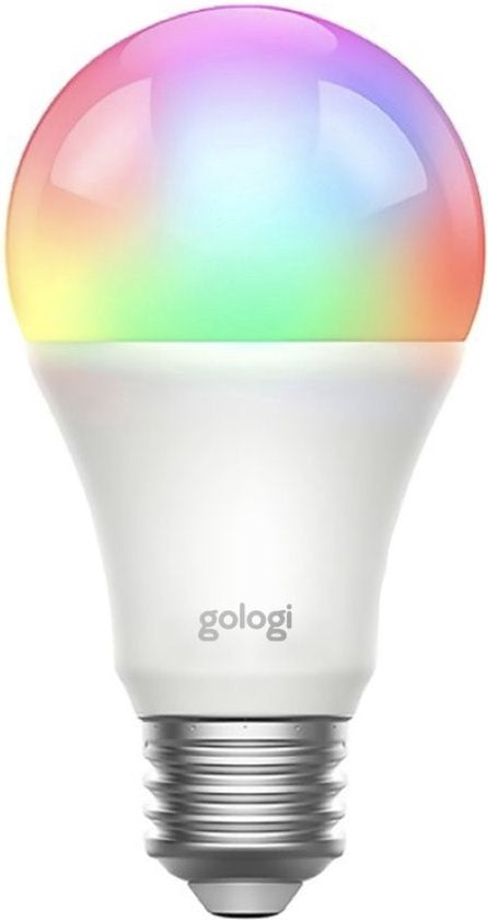 Gologi Slimme e27 bulb lamp - Smart led verlichting - Dimbaar - Wifi - 16M kleuren - RGB