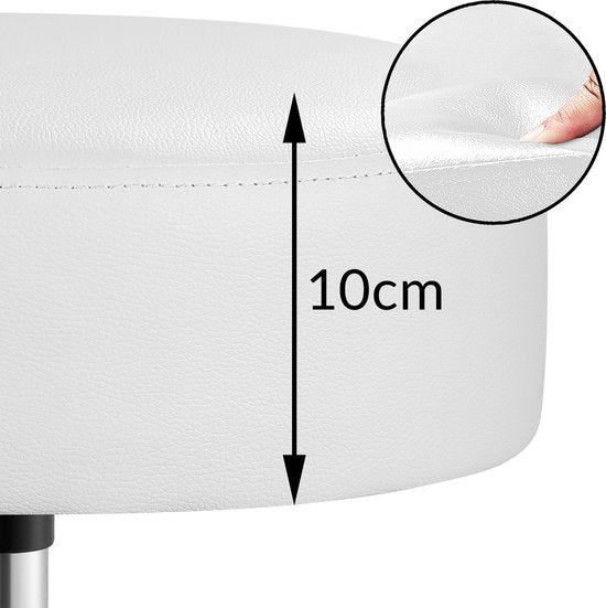 Rolkruk - Hoogte Verstelbaar 360°C Draaibaar - 51-65cm Zithoogte Wit