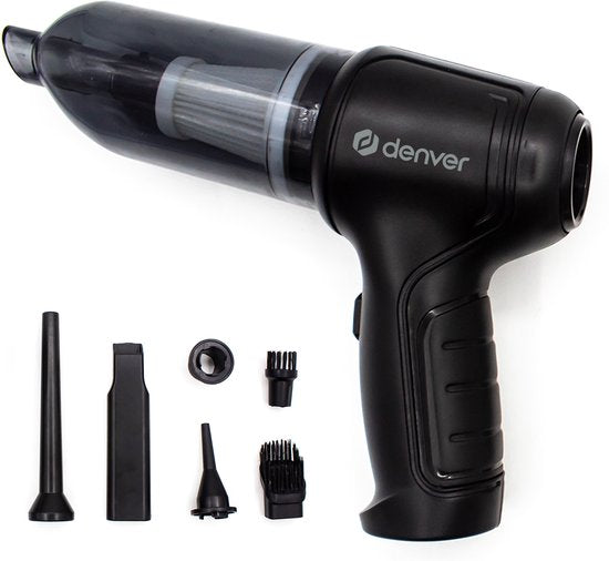Denver Stofzuiger - Kruimeldief - Auto stofzuiger - Air Duster - 6 opzetstukken - Zuigen en blazen - Handstofzuiger - Stofreiniger - HVC45