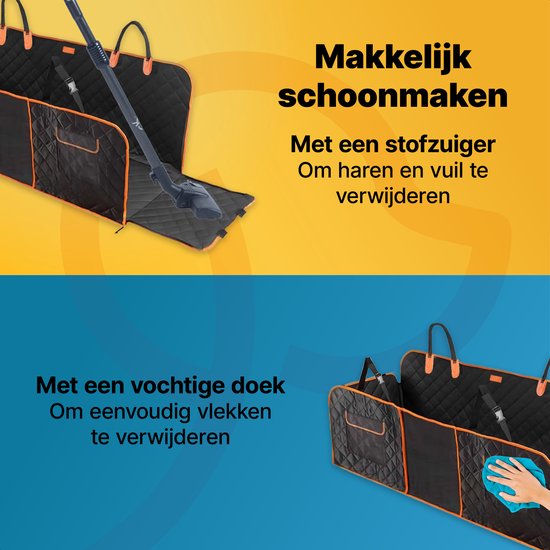 Jake en Jacky Hondendeken XXL Met Achterbankverlenger - Autodeken Hond Met Harde Bodem - Beschermhoes Auto - Hondenkleed - Inclusief Autoriem & Opbergtas