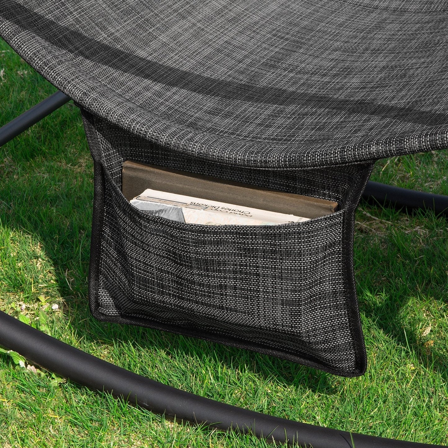 SoBuy Schommelstoel - Buiten - Max. 150 kg - 143 x 57 x 85 cm - Zwart