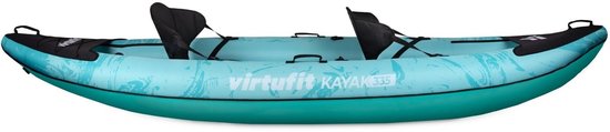 VirtuFit Kayak 335 - Turquoise - Met Kajak Zitjes en Draagtas - Geschikt voor Twee of Drie Personen - Duurzaam & Stevig - Opblaasbare Kajak - Kajak - Opblaasbare Boot