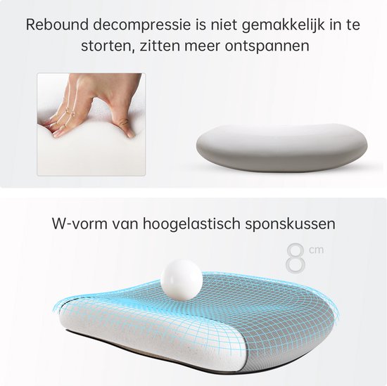 SIHOO M18 Ergonomische Bureaustoel-Ademend Mesh Design-Verstelbare Hoofdsteun & Lendensteun-Grijs