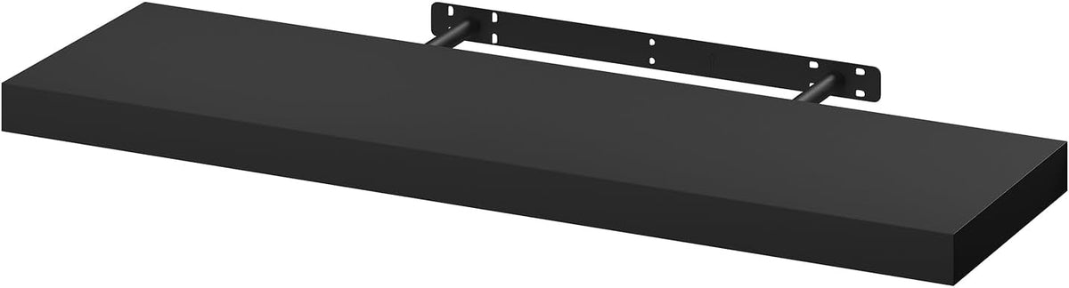 Woltu Zwevende Wandplank - 80x22,9x3,8 cm - Zwart - MDF Wandrek Modern en Ruimtebesparend