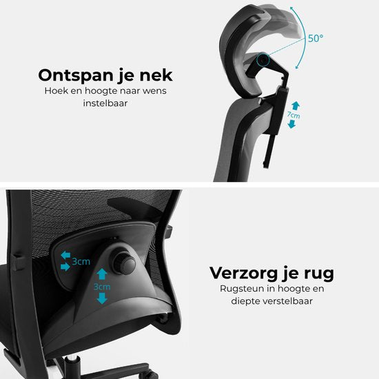 Organess® Ergonomische Bureaustoel – Office Gaming Chair - Bureaustoelen voor Volwassenen – Game Gaming Stoel - Max. 150 kg